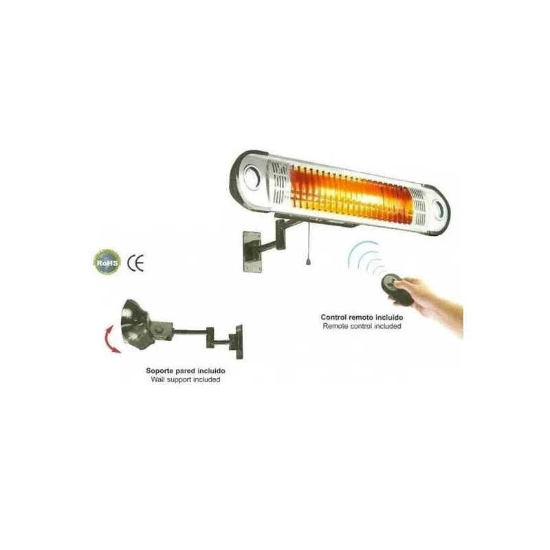 LACOR calentador de pared infrarrojo Fuori 1500W - Para terrazas IP55