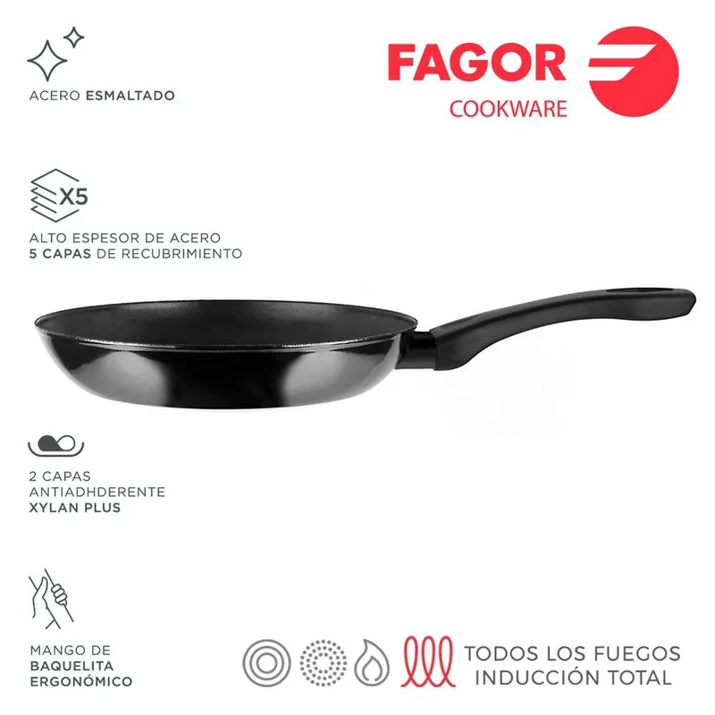 FAGOR Sarten INDUTHERM Negro Ø24