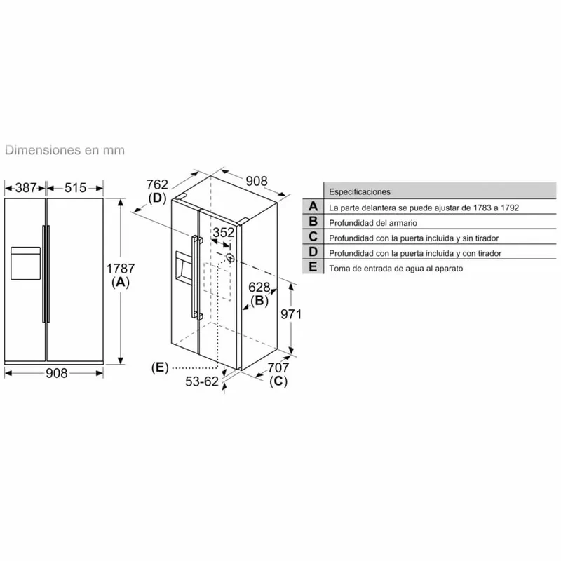 Frigorífico americano Siemens IQ500, Side By Side, Acero anti-huellas KA93DAIEP