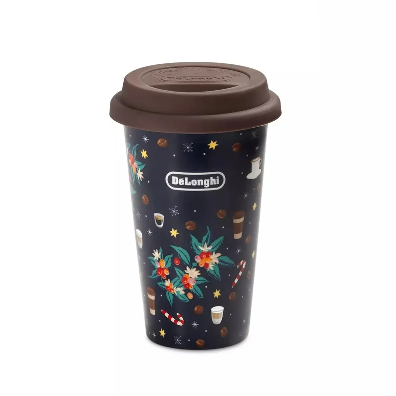 DeLonghi taza térmica de cerámica y tapa de silicona Christmas 300 ml DLSC075