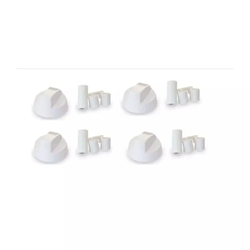 Kit 4 mandos universales blancos para cocina – Ejes 6 y 8 mm