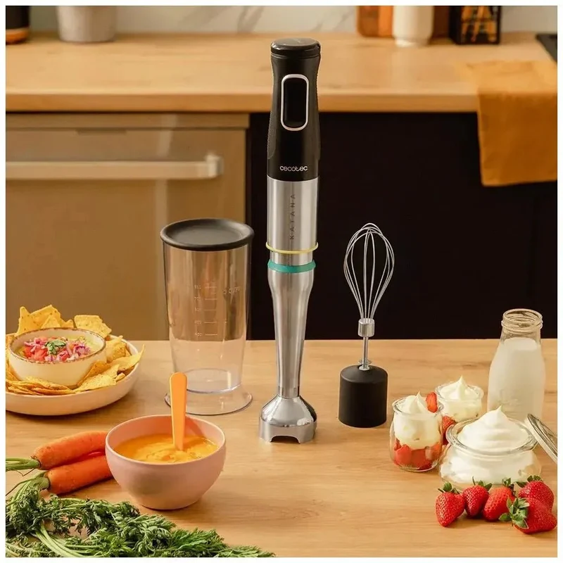 Batidora de Mano 1200W con Cuchillas de Titanio y Tecnología PerreoMove de Cecotec