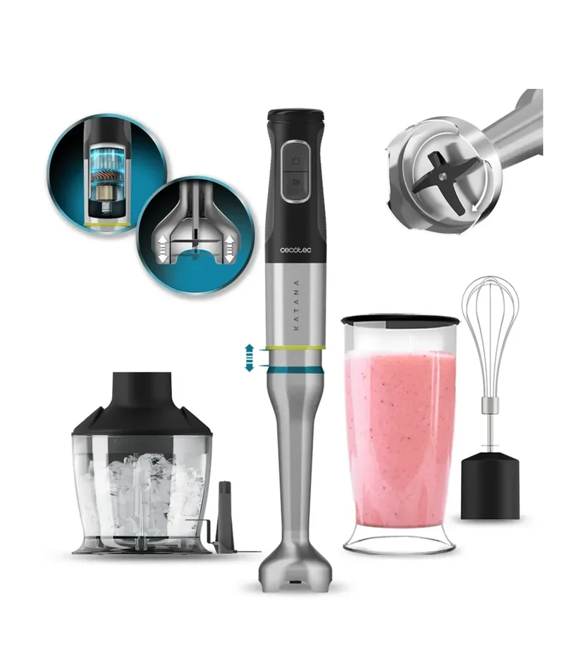 Batidora de Mano de 1500W con Cuchillas de Titanio y Tecnología PerreoMove: Potencia y Versatilidad en tu Cocina de Cecotec