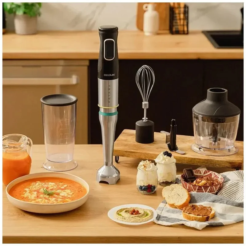 Batidora de Mano de 1500W con Cuchillas de Titanio y Tecnología PerreoMove: Potencia y Versatilidad en tu Cocina de Cecotec