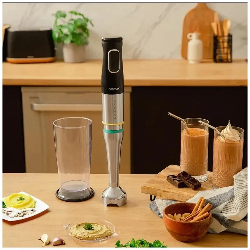 Batidora de Mano de 1500W: Cuchillas de Titanio y Sistema PerreoMove de Cecotec