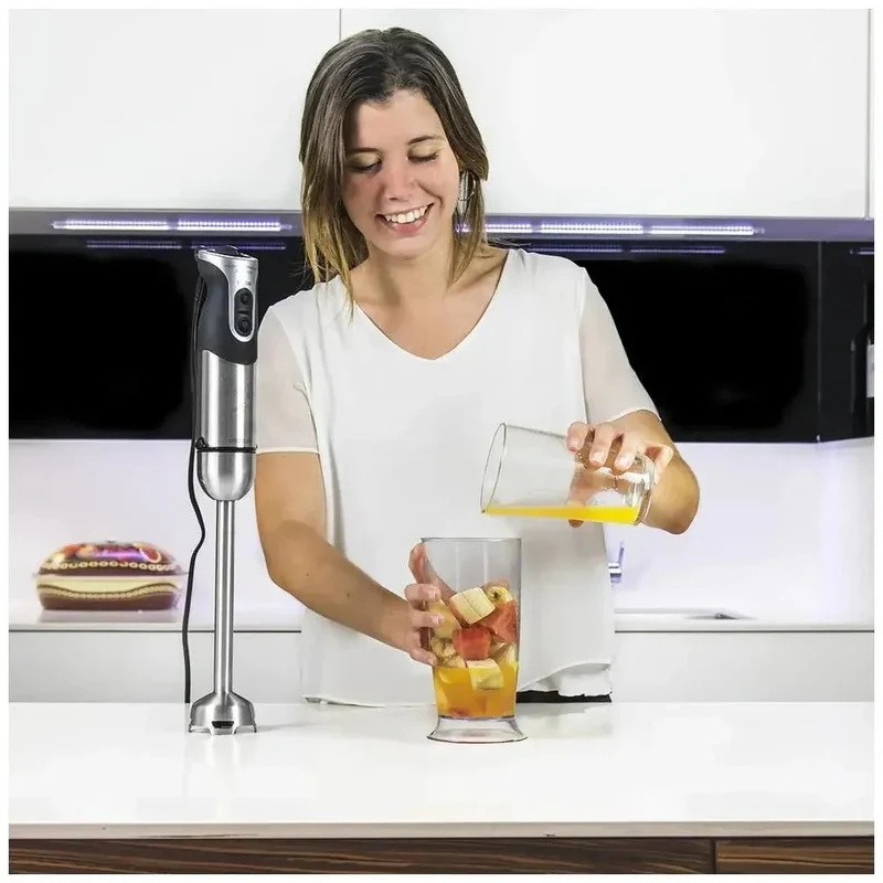 Batidora de Mano 1000W, 21 Velocidades, Cuchillas Titanio, Acero Inoxidable de Cecotec