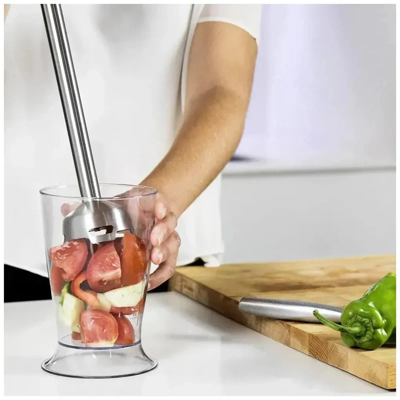 Batidora de Mano 1000W, 21 Velocidades, Cuchillas Titanio, Acero Inoxidable de Cecotec