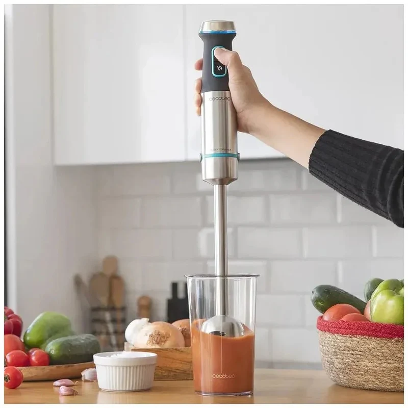 Batidora de Mano 1200W con Cuchillas Cruzadas y Accesorios para una Cocina Multifuncional de Cecotec
