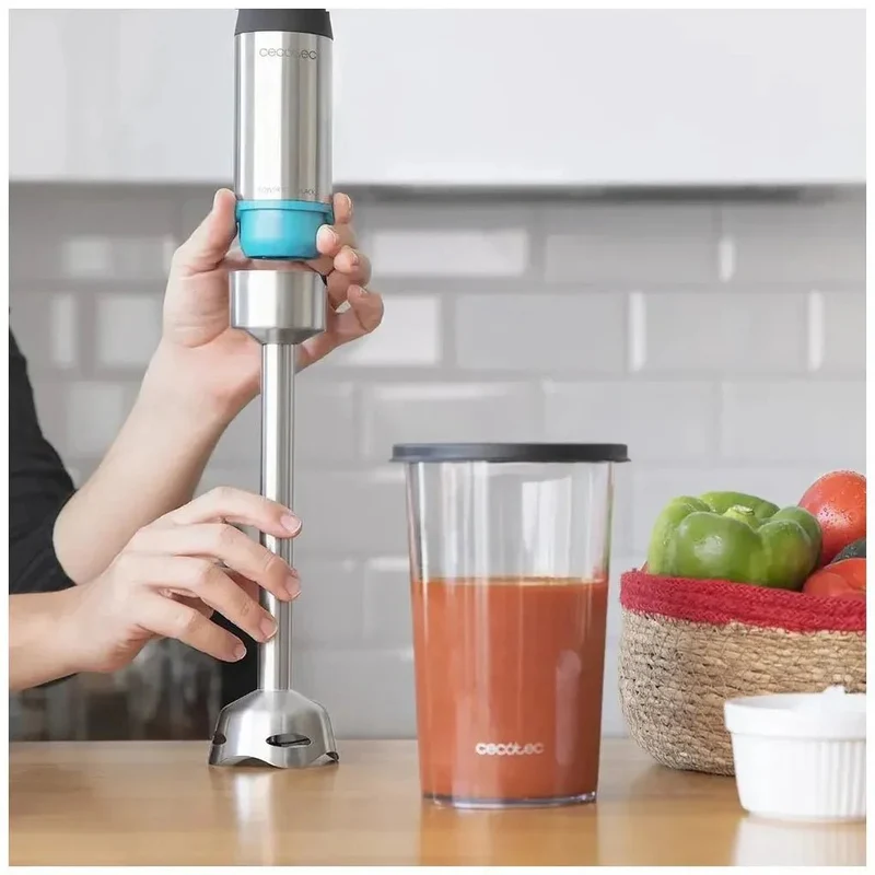 Batidora de Mano 1200W con Cuchillas Cruzadas y Accesorios para una Cocina Multifuncional de Cecotec
