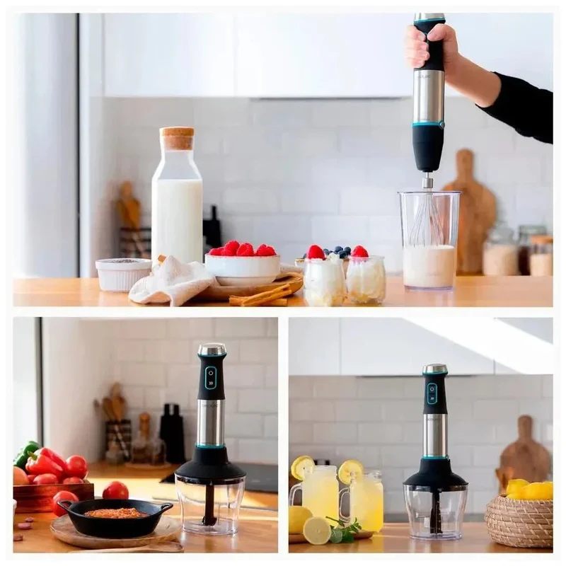 Batidora de Mano 1200W con Tecnología CrossBlades y Utensilios de Cocina Multifuncionales de Cecotec