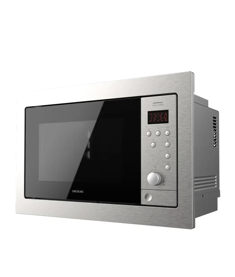 Microondas Encastrable 900W con Grill y 8 Funciones - Diseño Moderno en Acero Negro de Cecotec