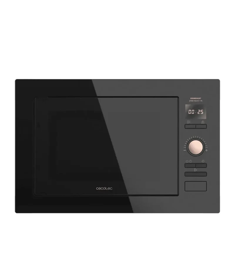 Microondas Encastrable 25L 900W con Grill y 8 Funciones - Diseño BlackRose Elegante de Cecotec