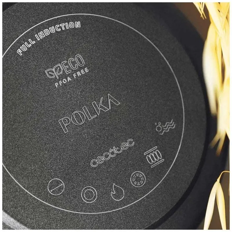 Grill de Aluminio Fundido 28 cm, Antiadhente, Apto Lavavajillas y Todas Cocinas de Cecotec