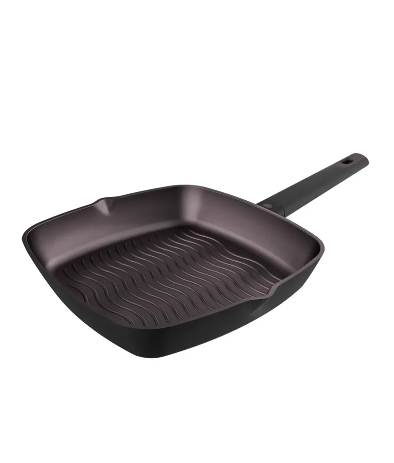 Grill de Aluminio Fundido 28 cm con Teflon Select, Apta para Todas las Cocinas de Cecotec