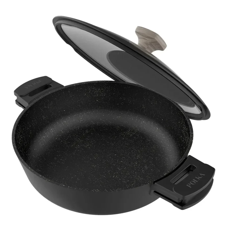 Olla Baja Antiadherente 28 cm de Aluminio Fundido para Todo Tipo de Cocinas de Cecotec