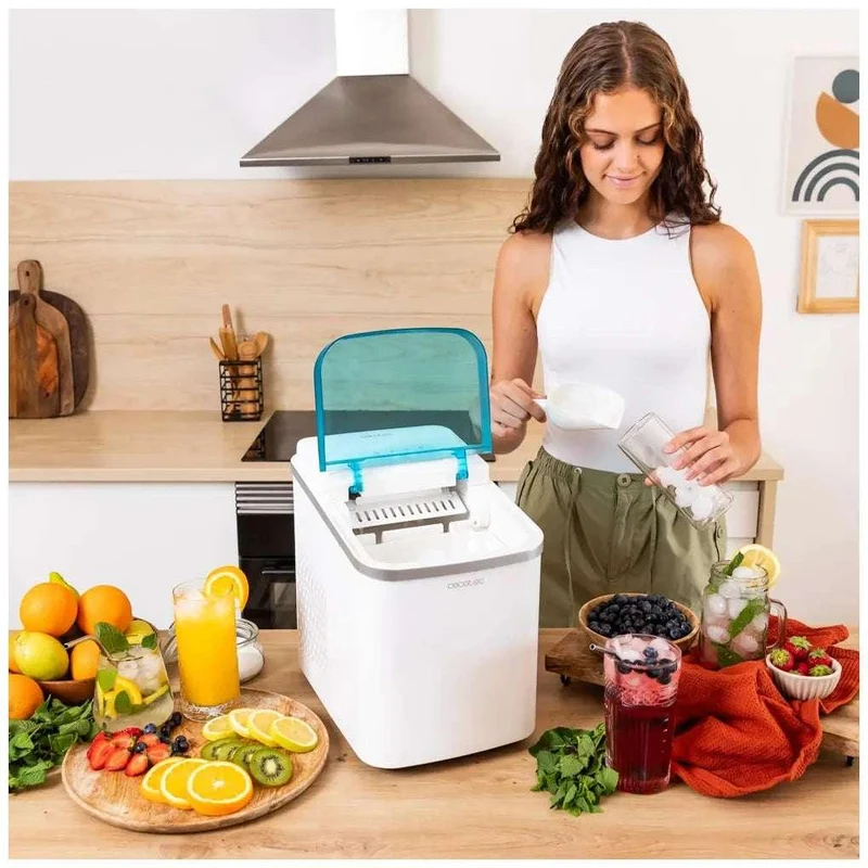 Máquina de Hielo Chillin' Ice 1200: 12 kg/día, 105 W, Autolimpieza y Display Táctil de Cecotec