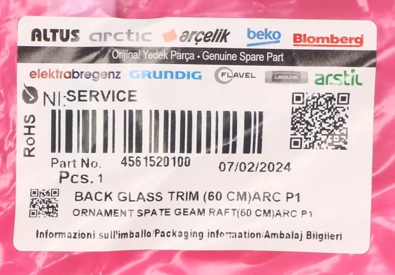 Perfil trasero estante frigorífico Beko 4561520100