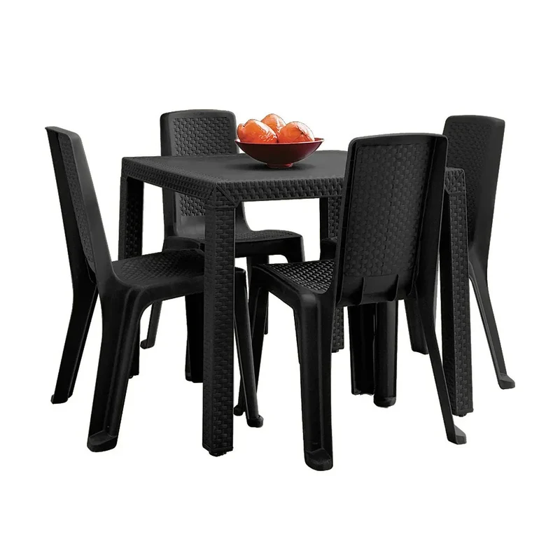 Combo comedor eterna mesa + 4 sillas sin brazos marca Rimax