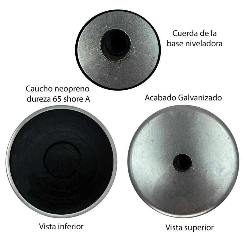 Pie de nivelación antivibración para maquinaría para 850 Kg Línea IVH-4