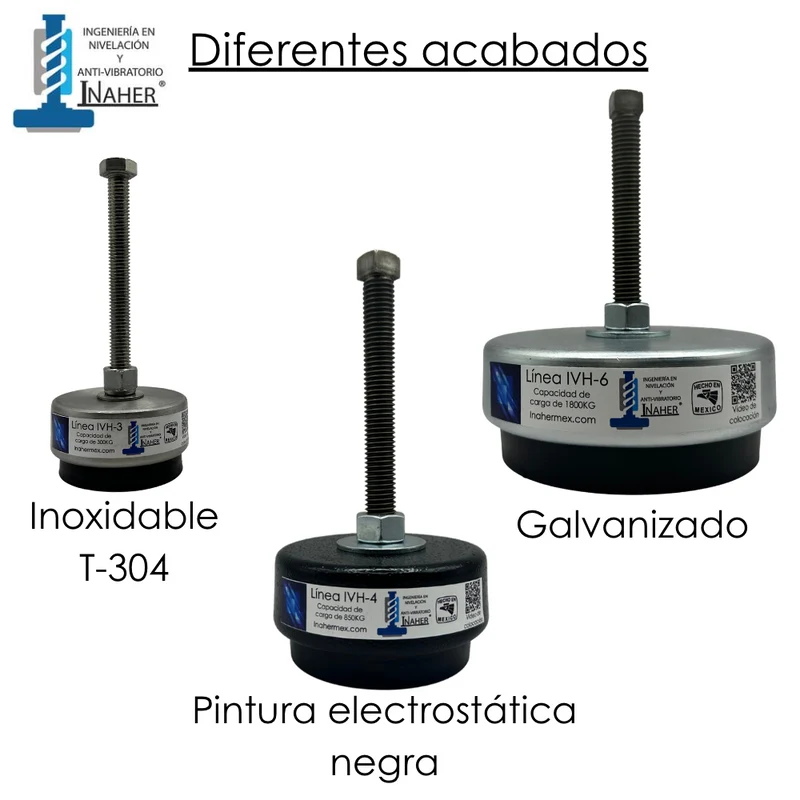 Soporte nivelador antivibrante para 300 Kg Línea IVH-3