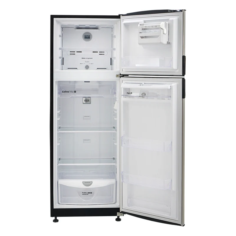 Nevera 271L No Frost con dispensador de agua, manija interna, color inox, tecnología Inverter