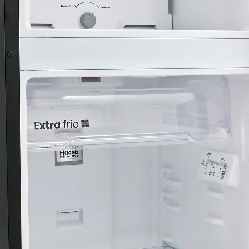 Nevera 271L No Frost con dispensador de agua, manija interna, color inox, tecnología Inverter