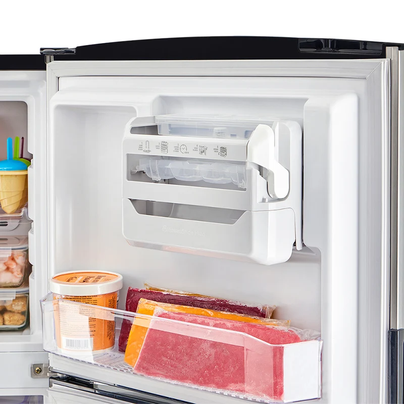 Nevera 271L No Frost con dispensador de agua, manija interna, color inox, tecnología Inverter