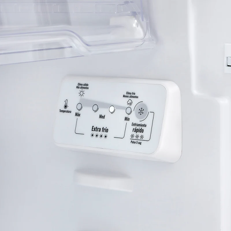 Nevera 271L No Frost con dispensador de agua, manija interna, color inox, tecnología Inverter