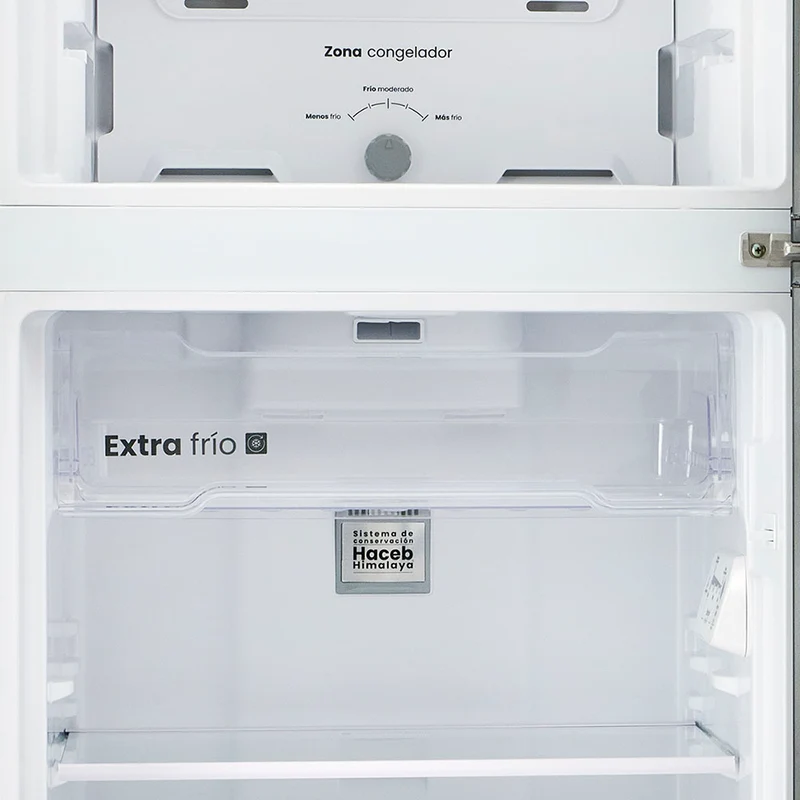 Nevera no frost de 243 litros inverter manija integrada titanio Haceb