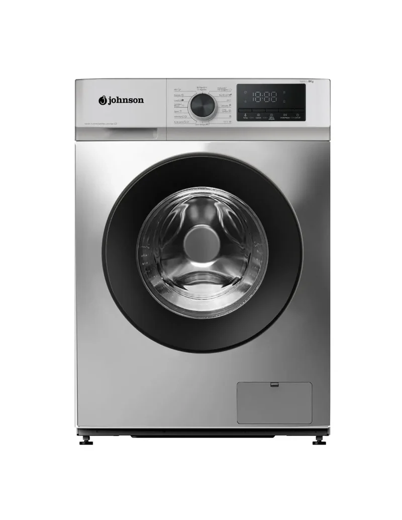 Lavadora Johnson 8 Kg 1400 RPM inverter acabado inox DUERO80XA-1