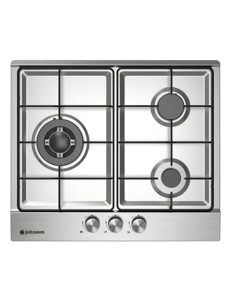 Placa de gas Johnson 60 cm 3 zonas acero inox JAMA3BX1