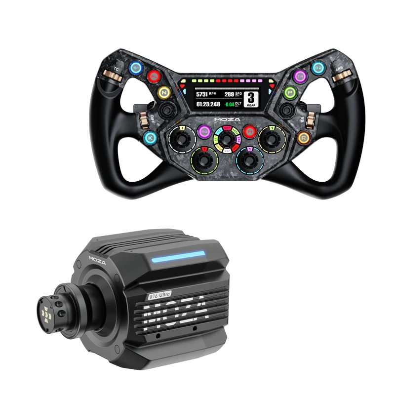 Pack MOZA R16 Ultra – Direct Drive 16 Nm, Volante y Pedales