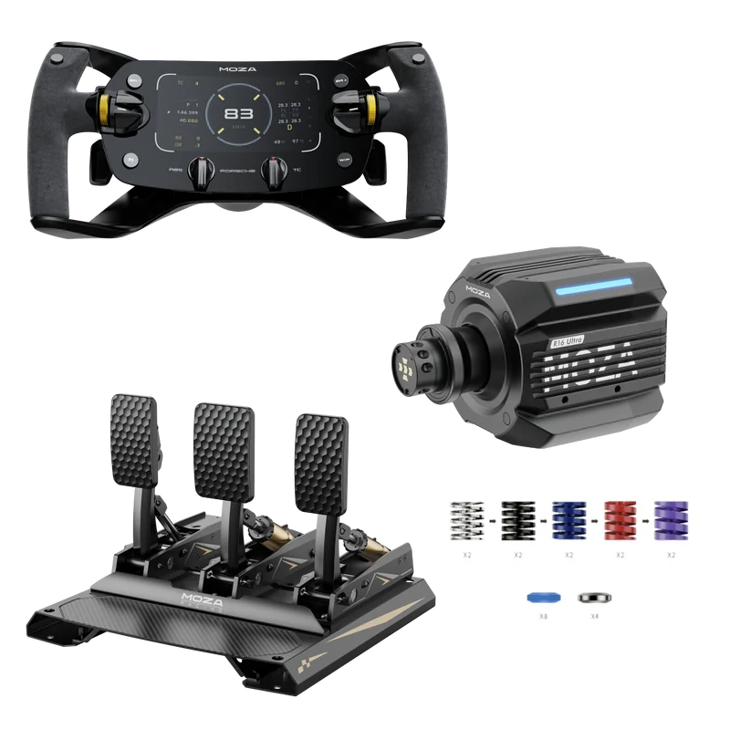 Pack MOZA R16 Ultra – Direct Drive 16 Nm, Volante y Pedales