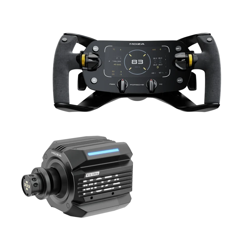 Pack MOZA R16 Ultra – Direct Drive 16 Nm, Volante y Pedales