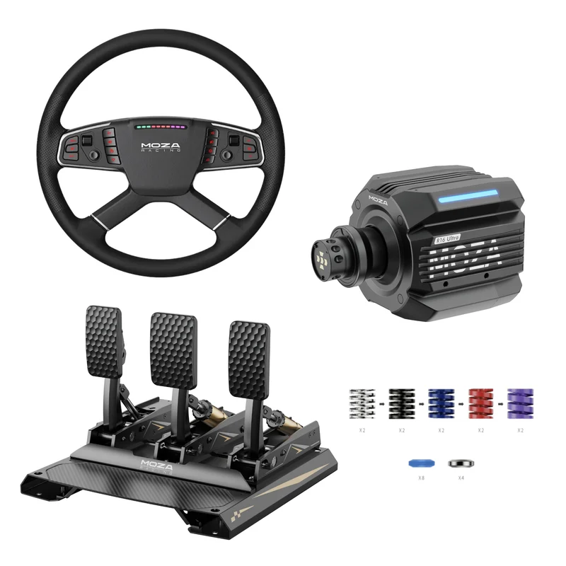 Pack MOZA R16 Ultra – Direct Drive 16 Nm, Volante y Pedales