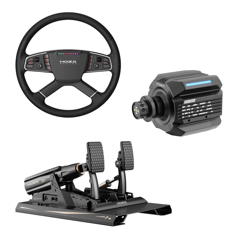 Pack MOZA R16 Ultra – Direct Drive 16 Nm, Volante y Pedales