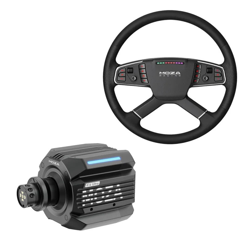 Pack MOZA R16 Ultra – Direct Drive 16 Nm, Volante y Pedales