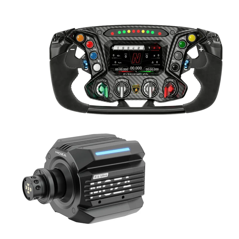 Pack MOZA R16 Ultra – Direct Drive 16 Nm, Volante y Pedales