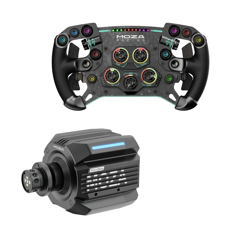 Pack MOZA R16 Ultra – Direct Drive 16 Nm, Volante y Pedales
