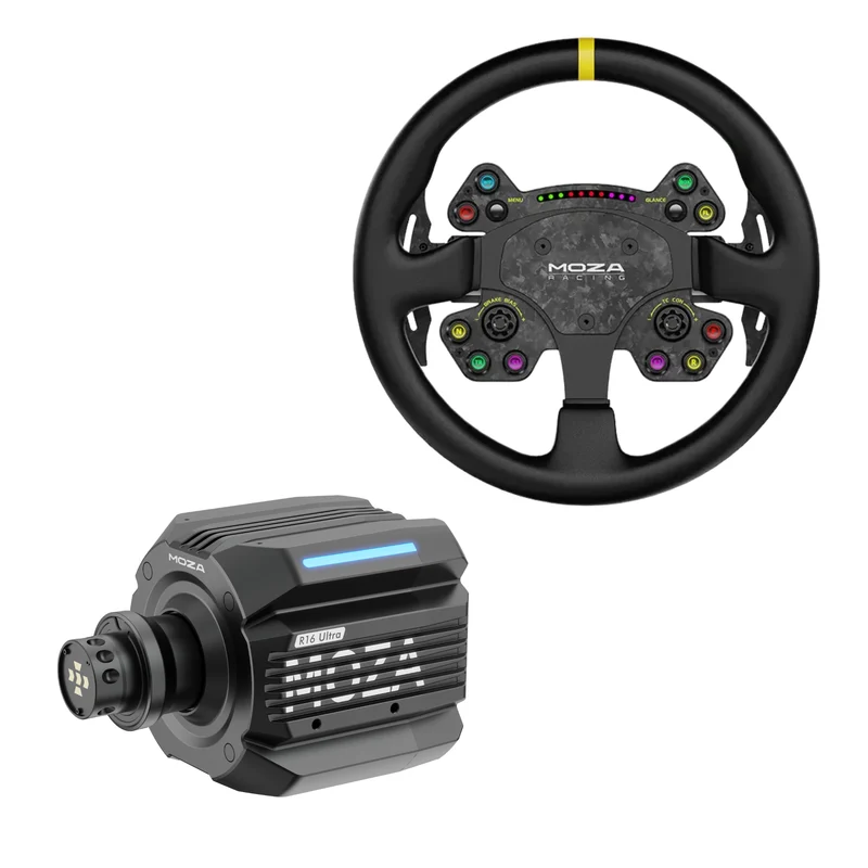 Pack MOZA R16 Ultra – Direct Drive 16 Nm, Volante y Pedales