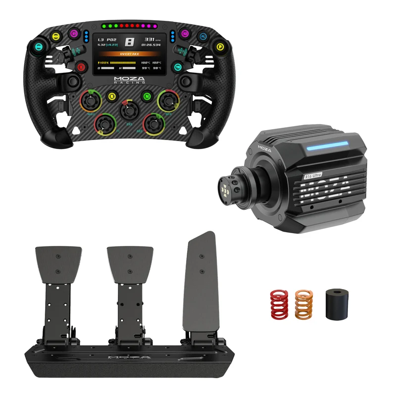 Pack MOZA R16 Ultra – Direct Drive 16 Nm, Volante y Pedales