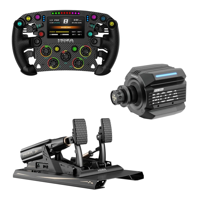 Pack MOZA R16 Ultra – Direct Drive 16 Nm, Volante y Pedales