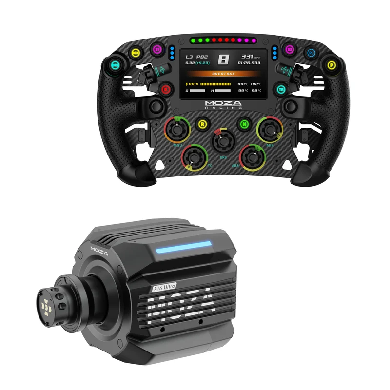 Pack MOZA R16 Ultra – Direct Drive 16 Nm, Volante y Pedales