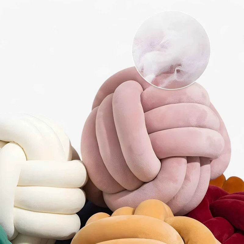 Rond Knoopkussen - Zacht Pluche Kussen voor Sfeer en Comfort