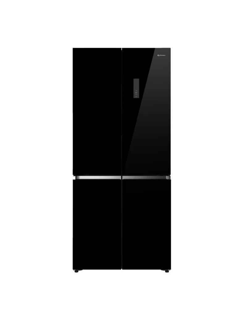 ❄️ Frigorífico 4 Puertas Johnson JR4D1986ENGN 190 cm Cristal Negro – 521L No Frost Inverter