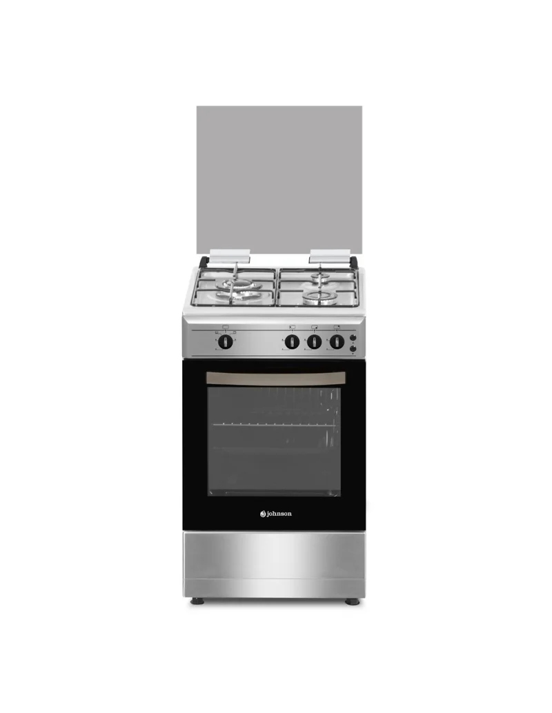 🔥 Cocina de Gas Johnson COCI50G3X1 Inox – 50 cm con Horno y 3 Fuegos