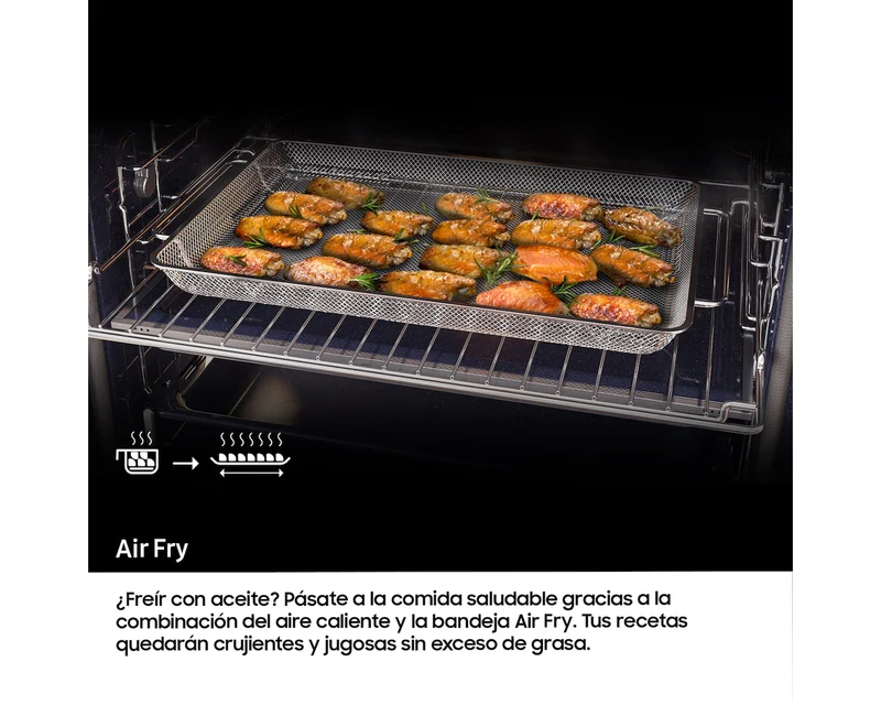 Horno Pirolítico Bespoke AI 76L 59.5cm Dual Cook Steam™ Clase A+ Negro NV7B5750TDK/U1