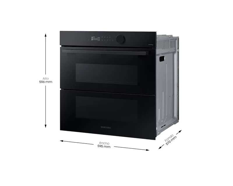 Horno Pirolítico Bespoke AI 76L 59.5cm Dual Cook Steam™ Clase A+ Negro NV7B5750TDK/U1