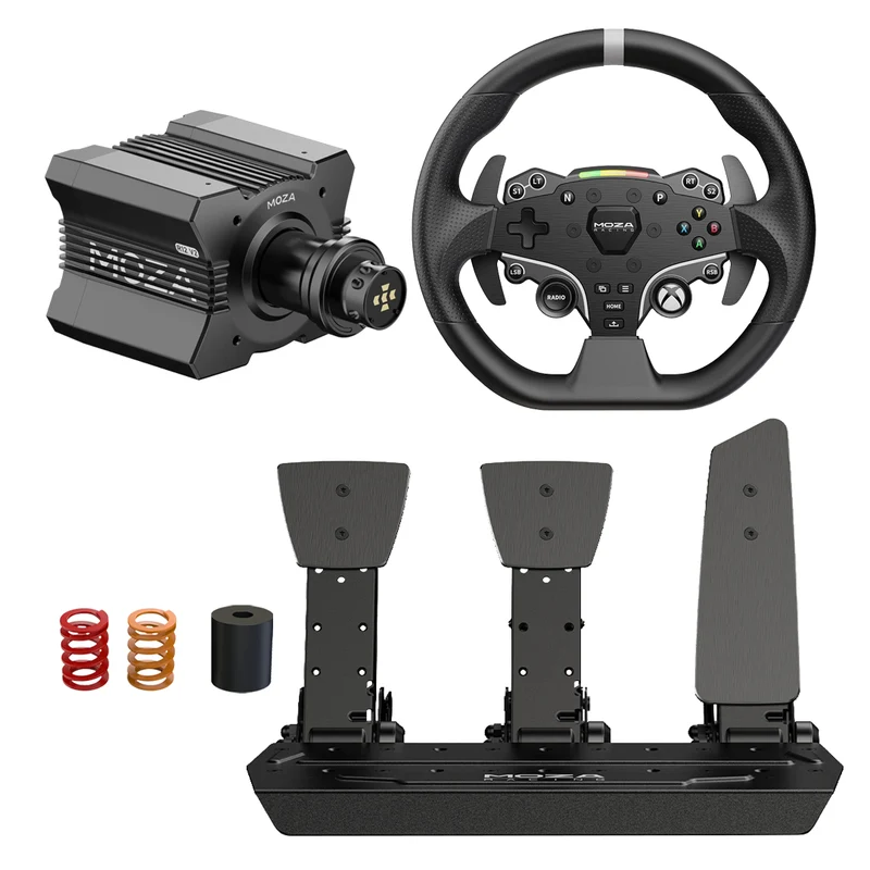 Pack MOZA R12 V2 – Direct Drive 12 Nm, Volante y Pedales