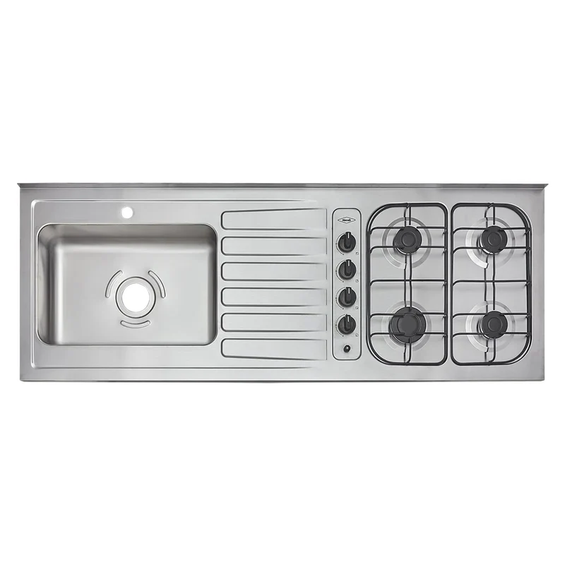 Cocina Integral Emilia, Fresno Europeo y Taupe, Incluye Mesón izquierdo